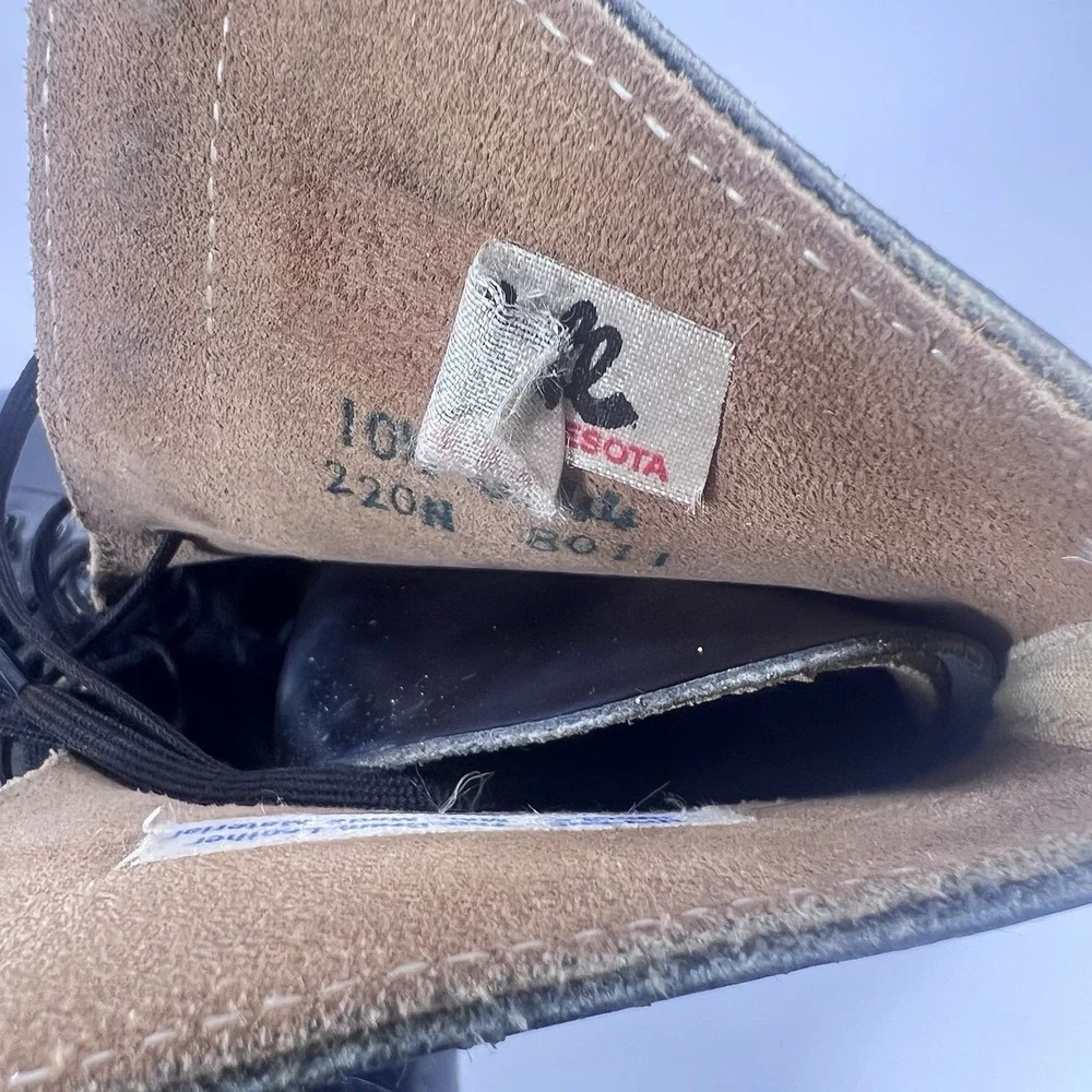 Vintage Riedell Red Wing Black Leather Ice Skates Sz 10.5 S Sheffield 220 Blades
